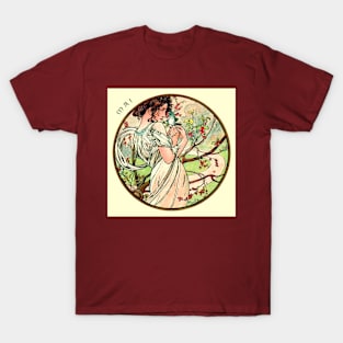 Art Nouveau May Calendar Alphonse Mucha T-Shirt